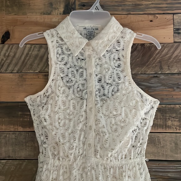 American Rag Lace dress cream all over lace button front sleeveless NWT - Picture 2 of 12